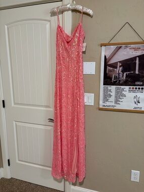 jaci rhinestone embroidered mesh formal dress Jaci Rhinestone Embroidered Mesh Formal Dress